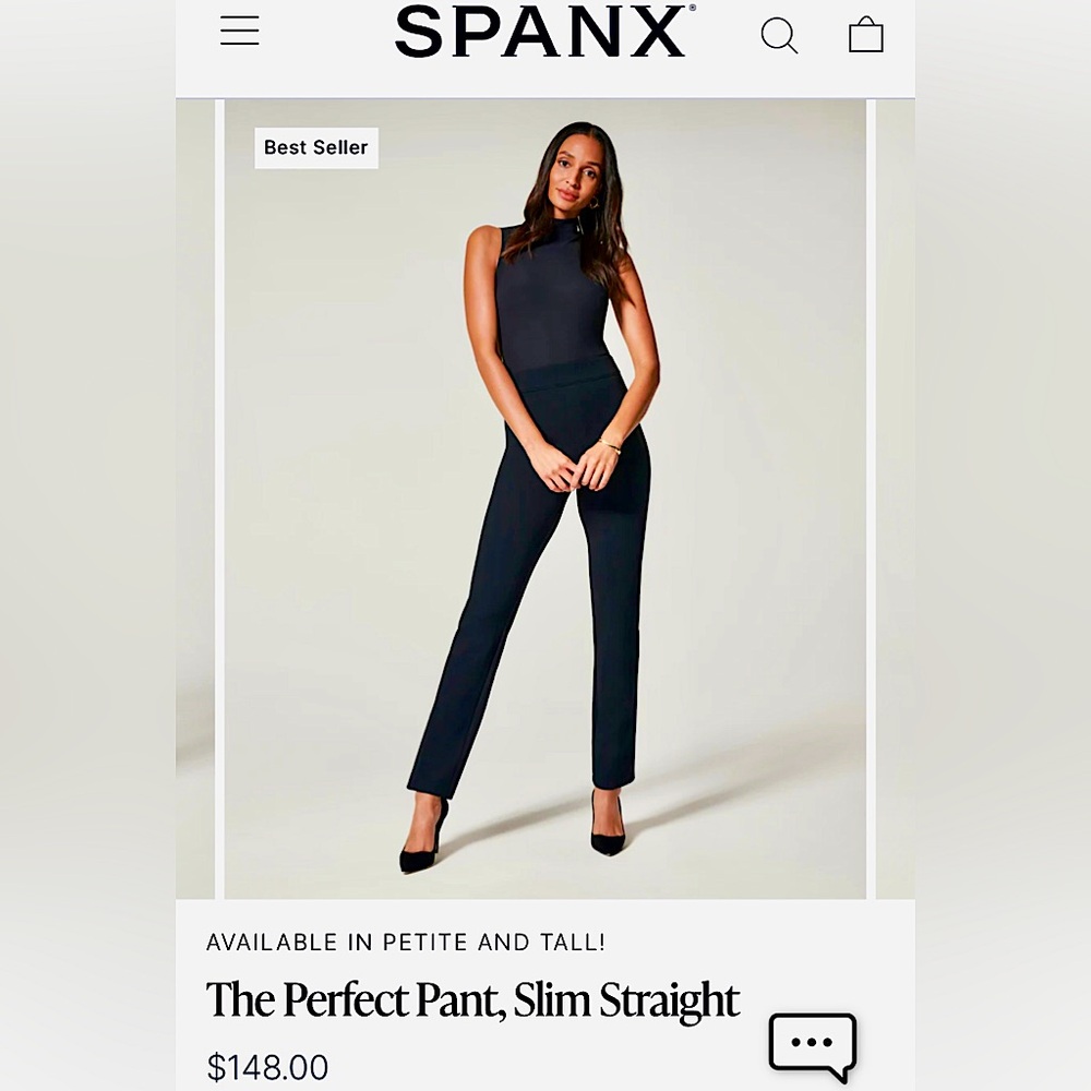 NWOT Spanx Perfect Pant Slim Straight small black